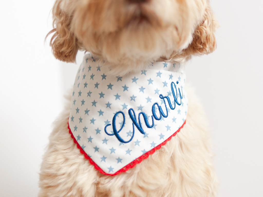 Memorial Day dog bandana with name
