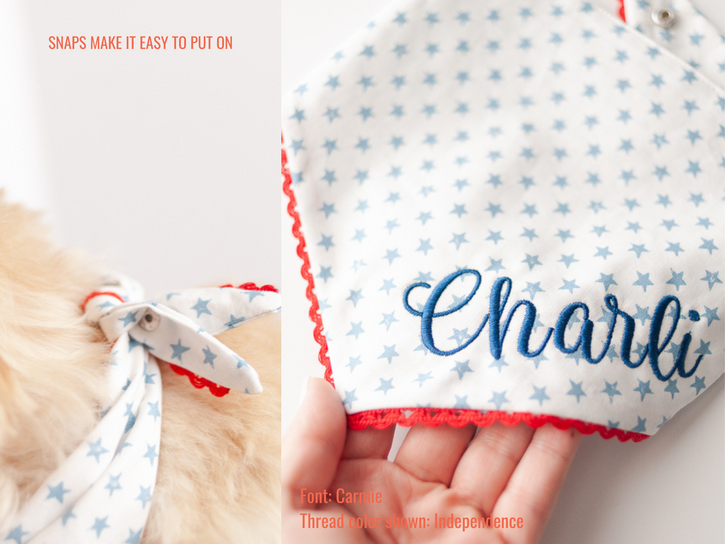 Memorial Day dog bandana with name