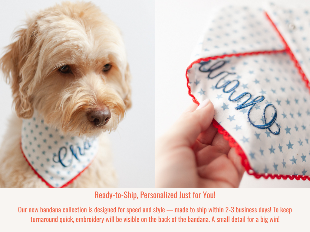 Memorial Day dog bandana with name