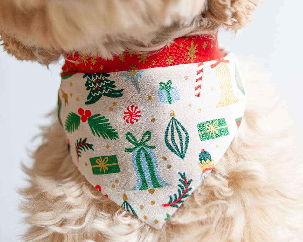 deck the halls dog bandana
