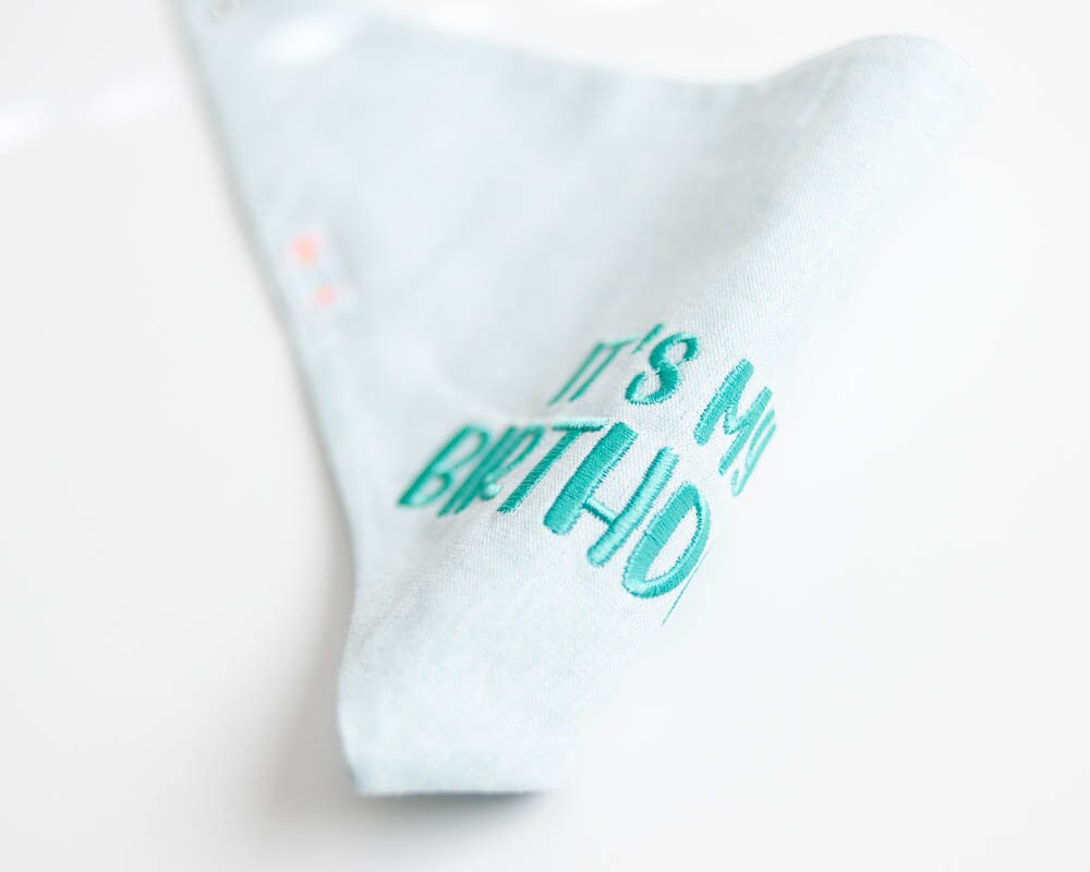 it&#39;s my birthday dog bandana with beautiful embroidery