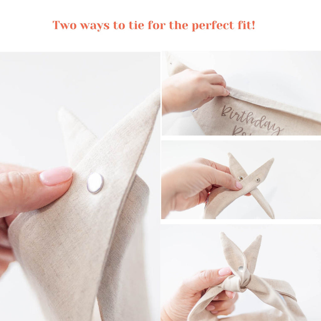 two ways to tie the Max and Co Pets dog bandanas