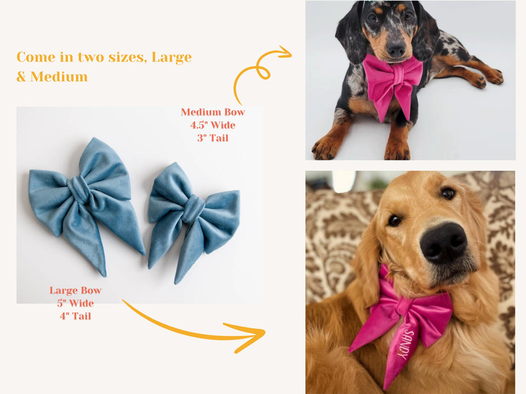 dog sailor bow; bow for dog collar; avocado green bow for dogs with embroidery; personalized bow; spring dog bow