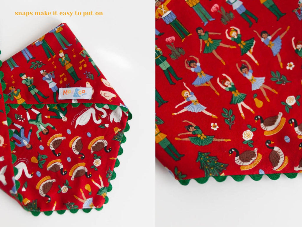Christmas dog bandana with dog name embroidered