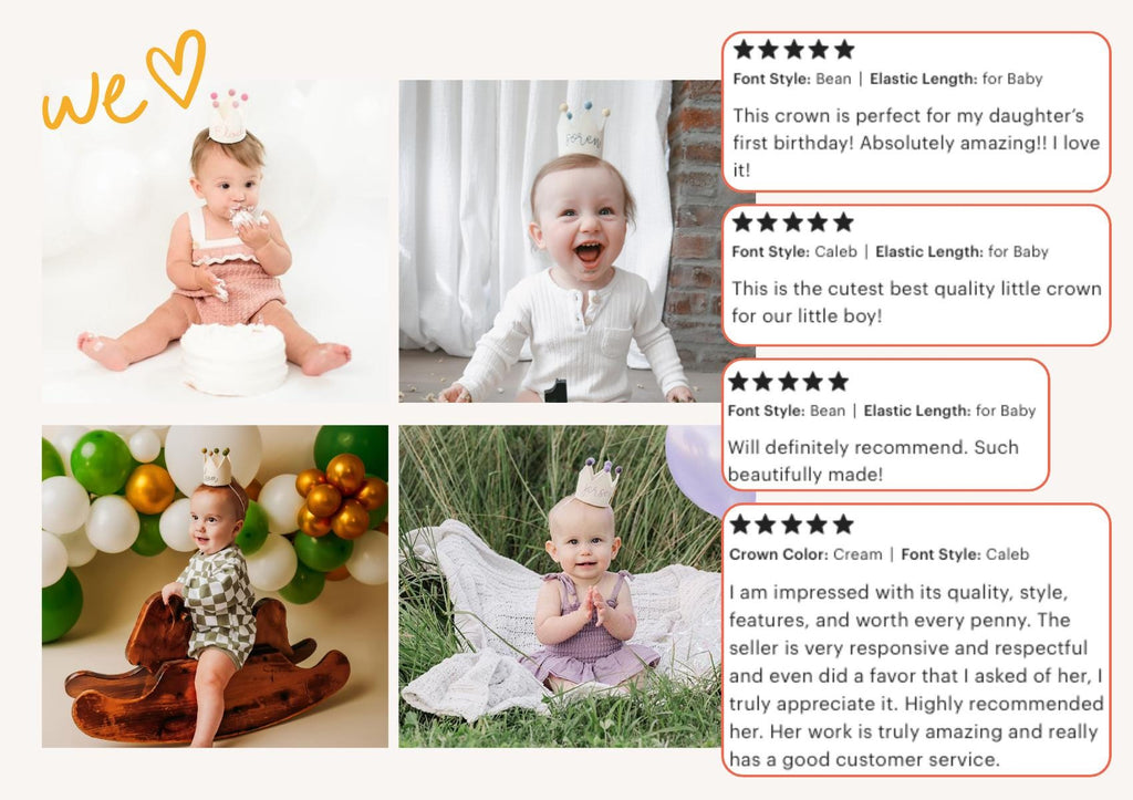 first birthday crown for baby in mauve pink