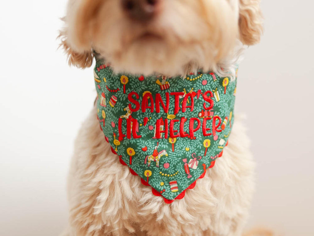 Santa&#39;s Little Helper dog bandana