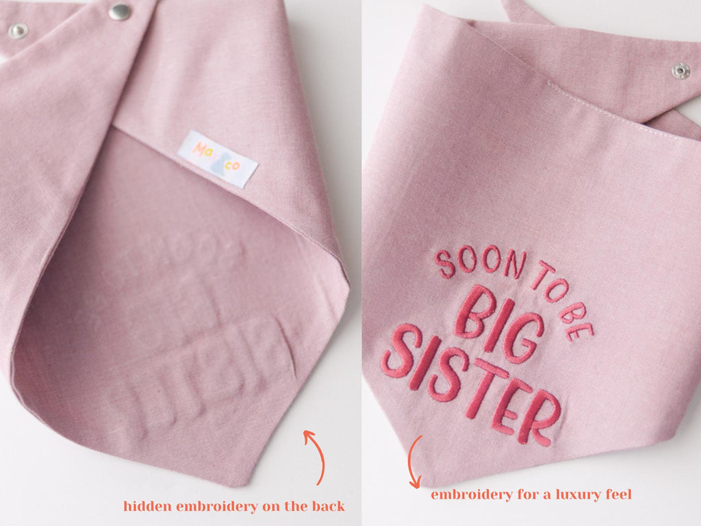 Soon to be Big Sister dog Bandana in pink