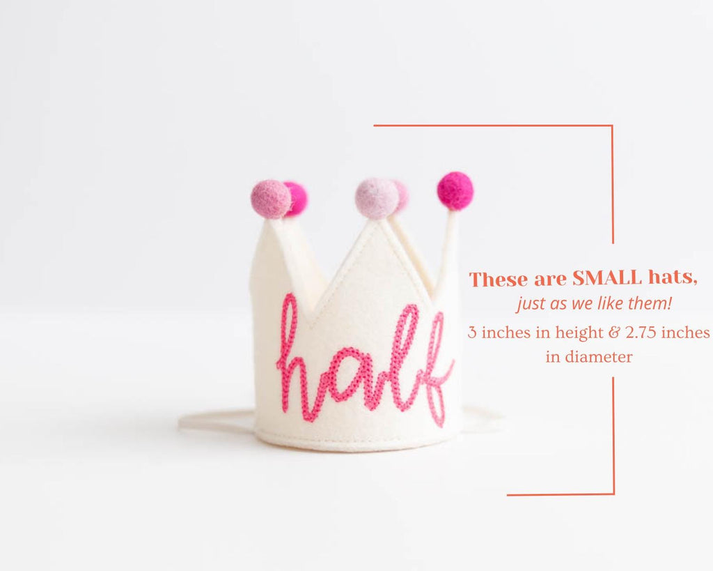 Half Birthday Crown for baby girl; pink half birthday crown