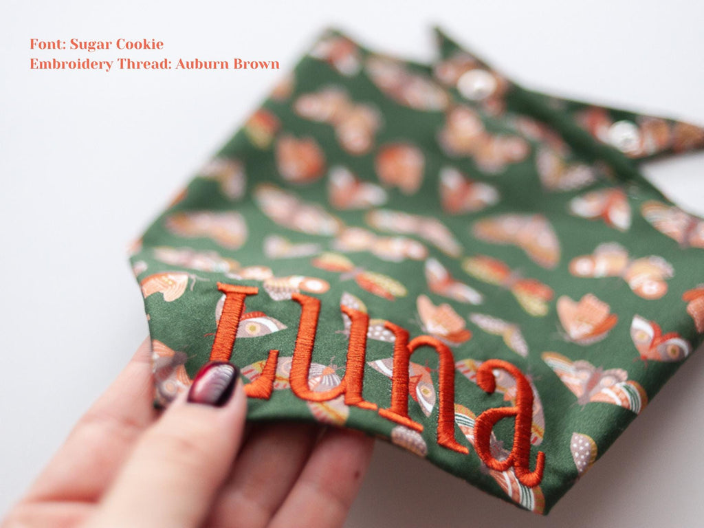 fall dog bandana with custom name embroidery for dogs