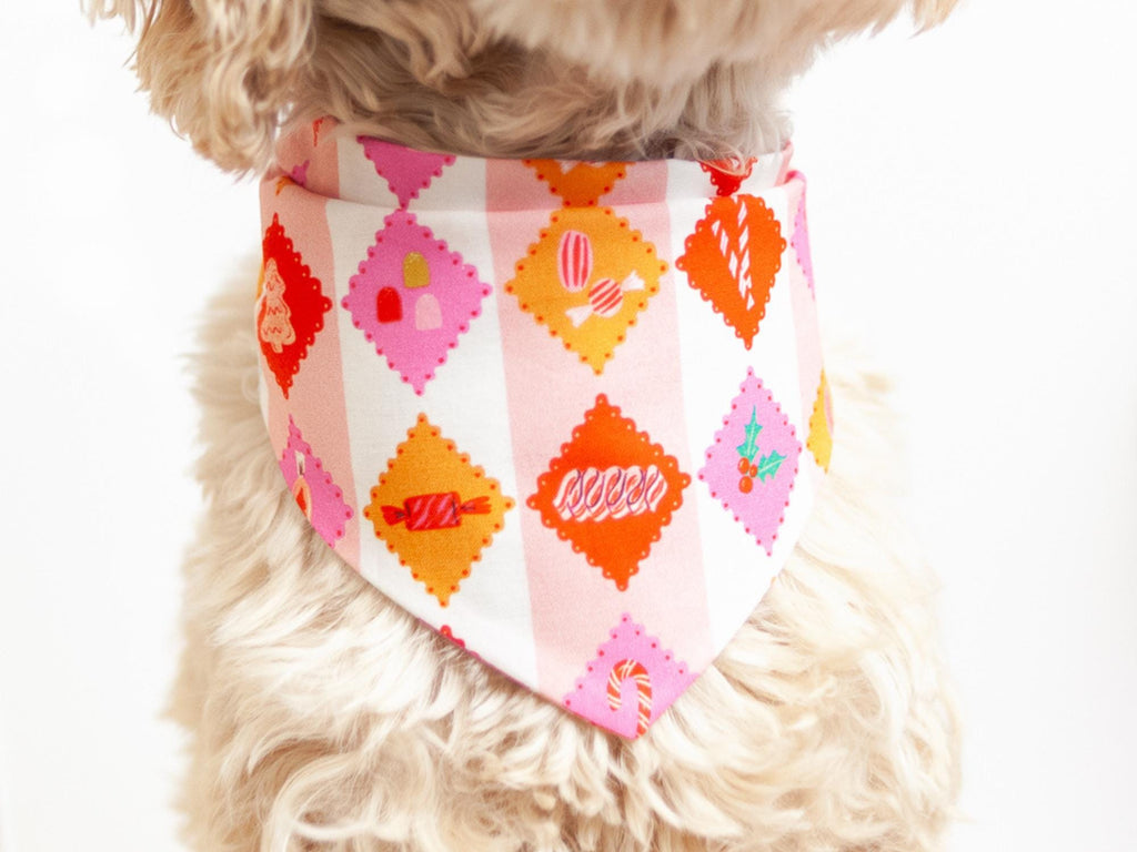 holiday treats dog bandana