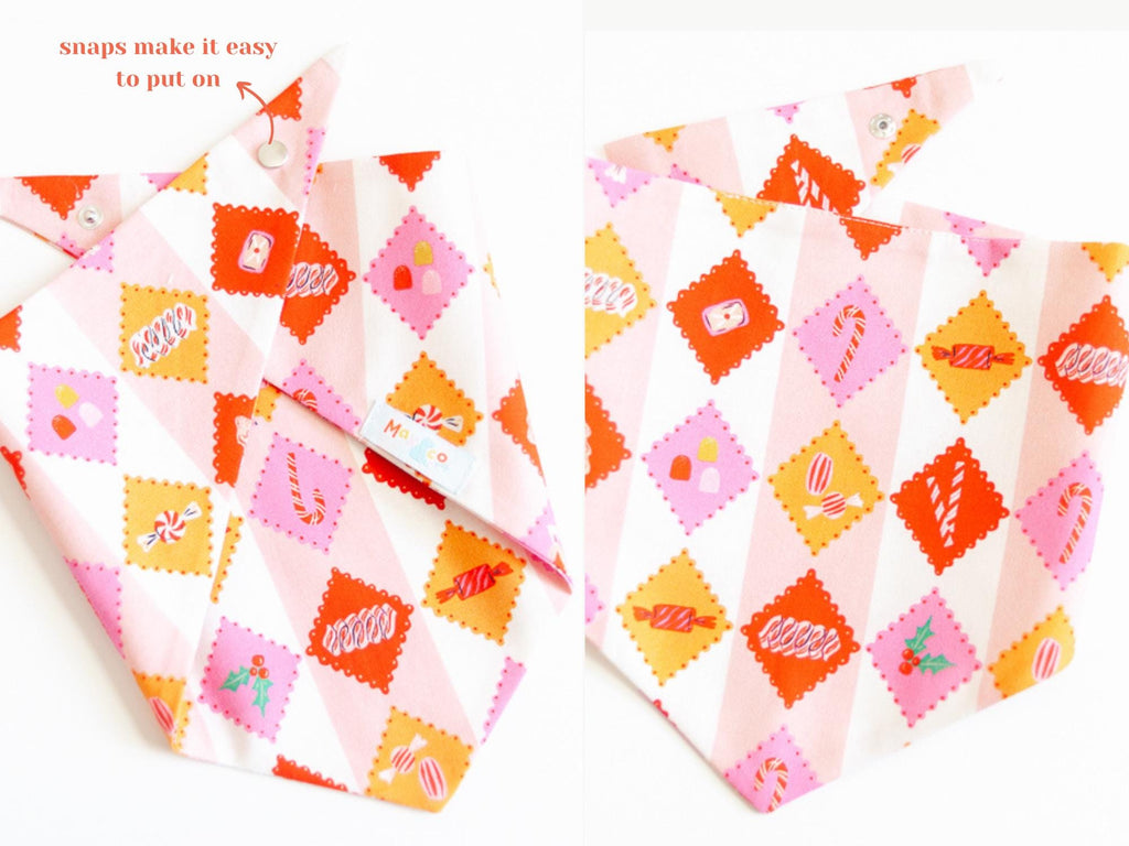 holiday treats dog bandana