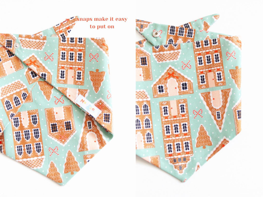 gingerbread houses dog bandana