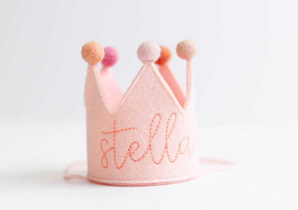 pink birthday crown baby